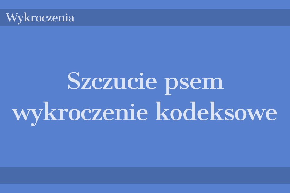 Szczucie psem wykroczenie kodeksowe
